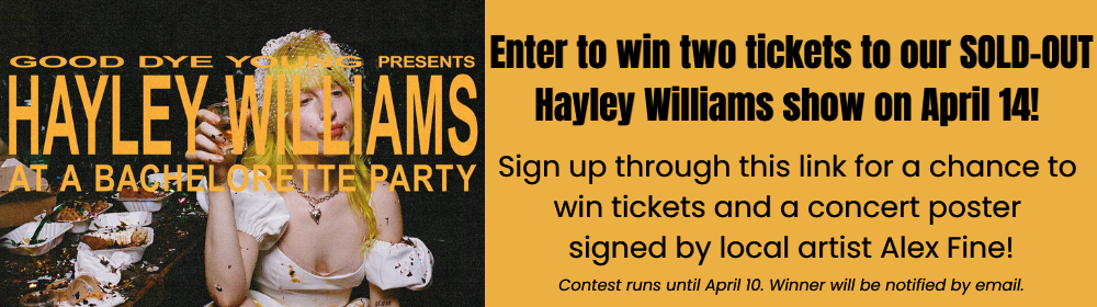 Hayley Williams Giveaway 4/7-4/10